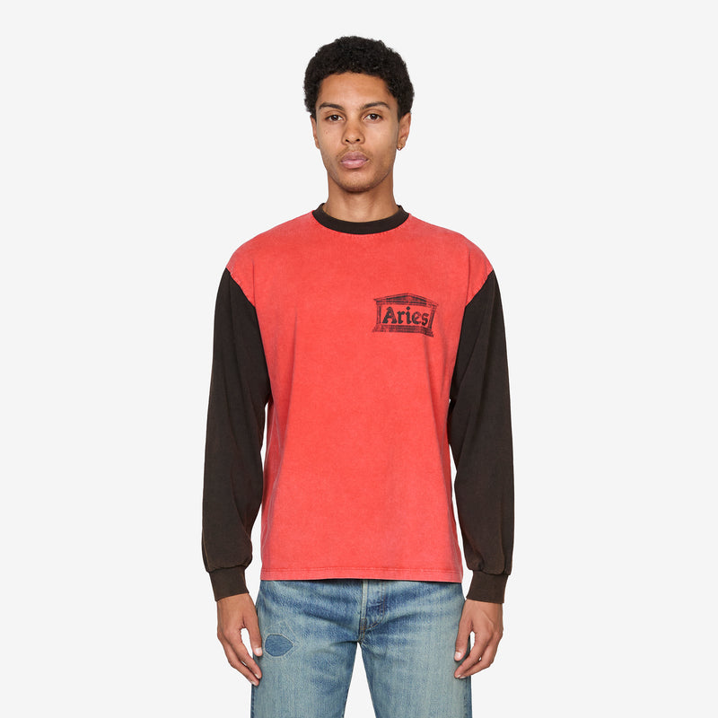 Aged Colour Block Ancient Temple Longsleeve T-Shirt Multi Tees