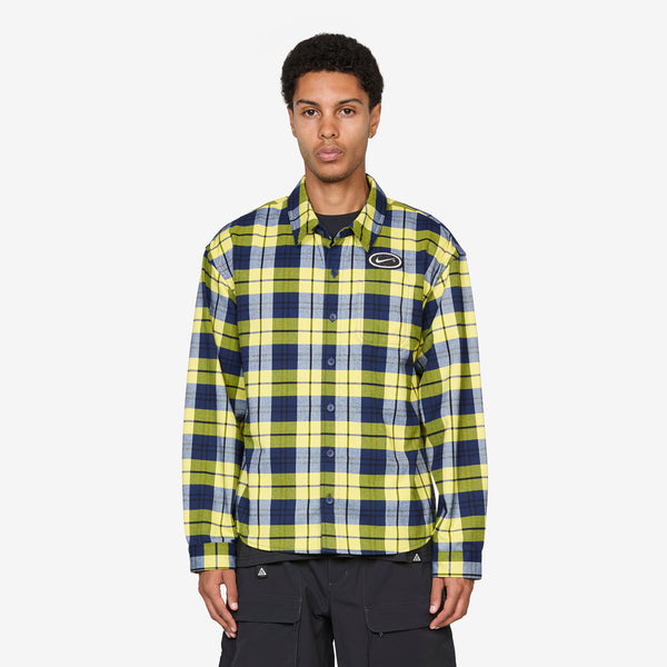 Flannel Longsleeve Button Up Koston Midnight Navy | Speed Yellow Shirts