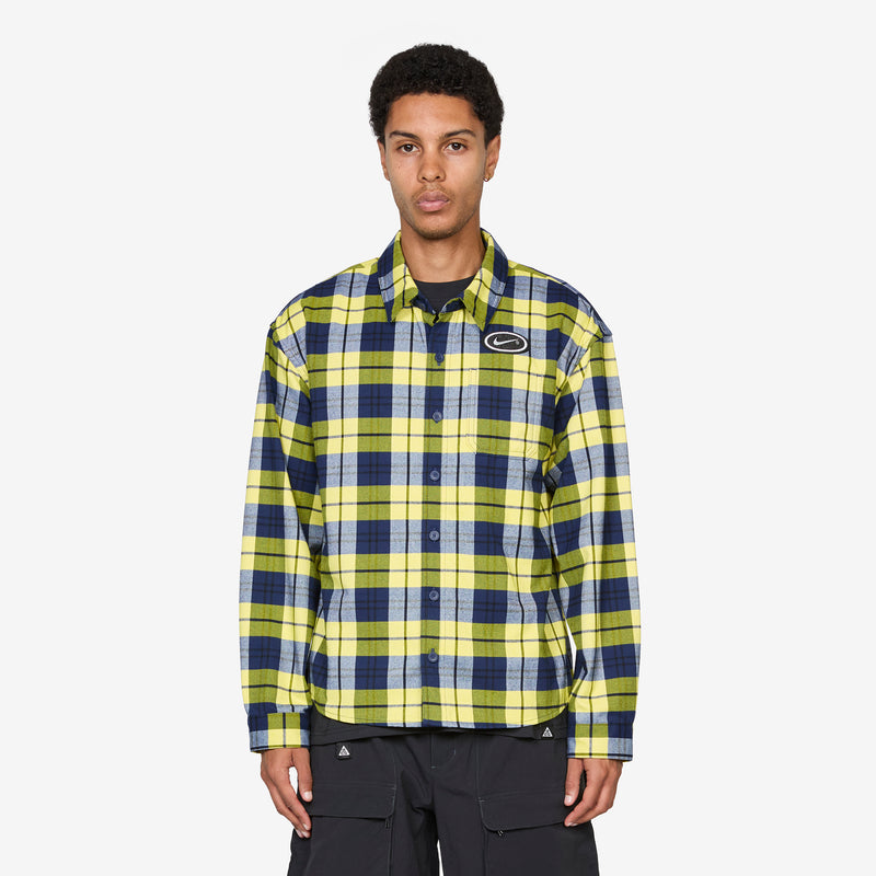 Flannel Longsleeve Button Up Koston Midnight Navy | Speed Yellow Shirts