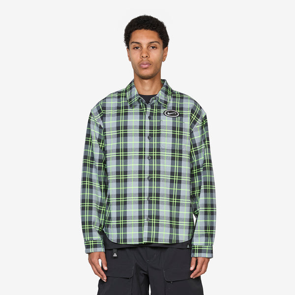 Flannel Longsleeve Button Up Koston Dark Smoke Grey | Volt Shirts