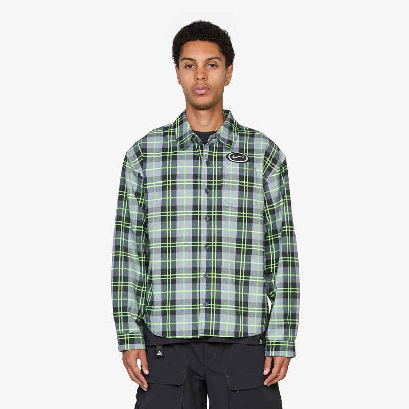 Flannel Longsleeve Button Up Koston Dark Smoke Grey | Volt Shirts