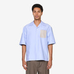 Contrast Pocket Bowling Shirt Sapphire