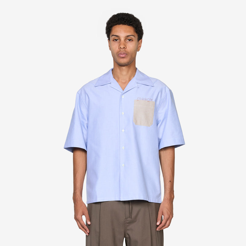 Contrast Pocket Bowling Shirt Sapphire Shirts