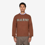 Laser-Cut Logo Wool Sweater Maroon