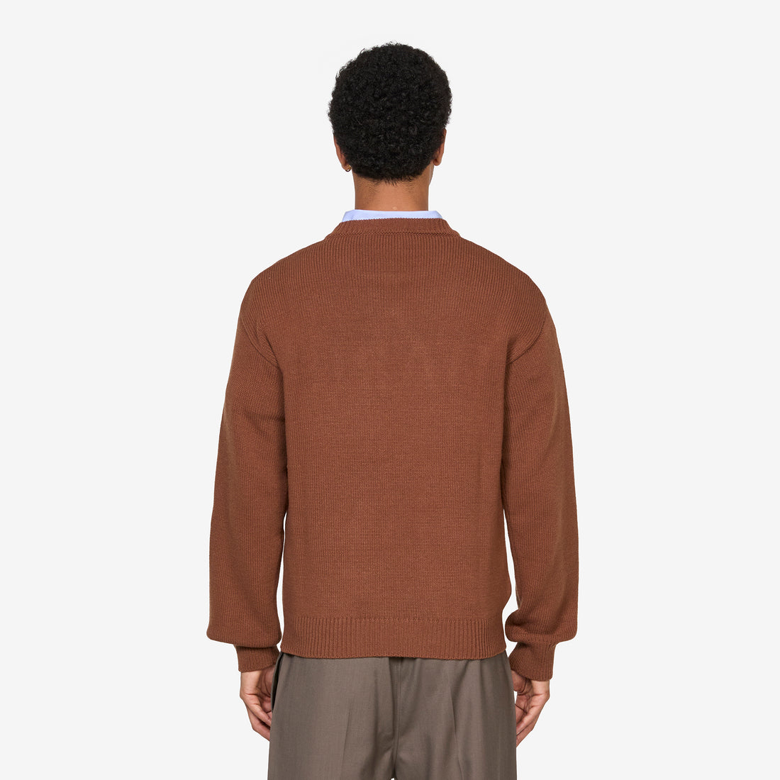 Laser-Cut Logo Wool Sweater Maroon Jumpers