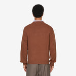 Laser-Cut Logo Wool Sweater Maroon