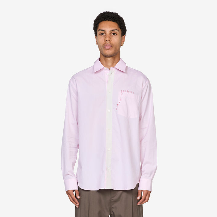 Mending Logo Poplin Shirt Pink Gummy Front