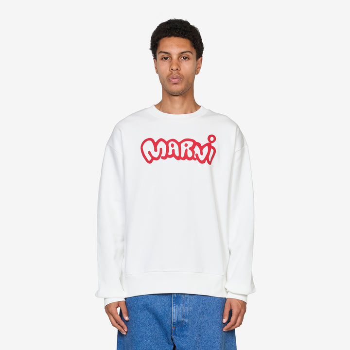 Logo Print Sweatshirt Natural White Front