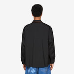 Velvet Collar Tropical Wool Longsleeve Shirt Black