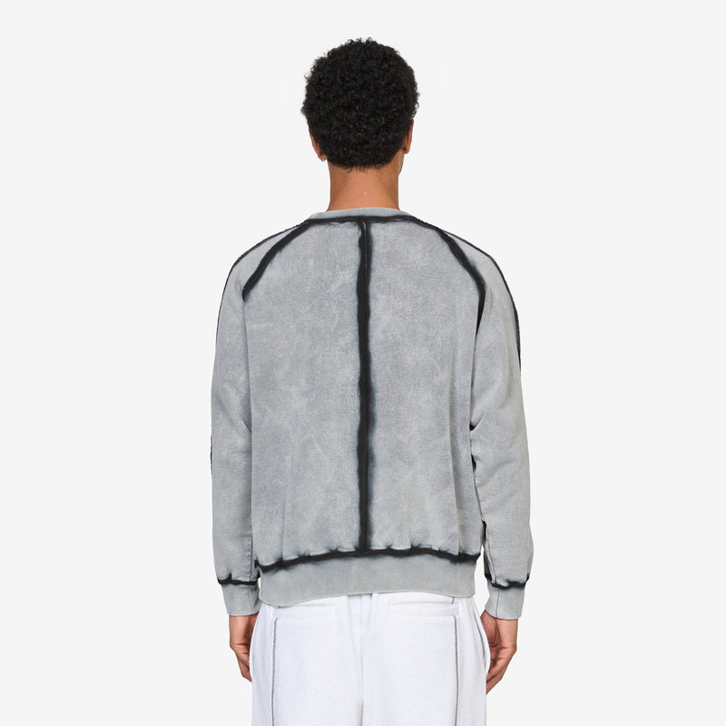 Prorsum Crewneck Bleach Dyed Grey Jumpers