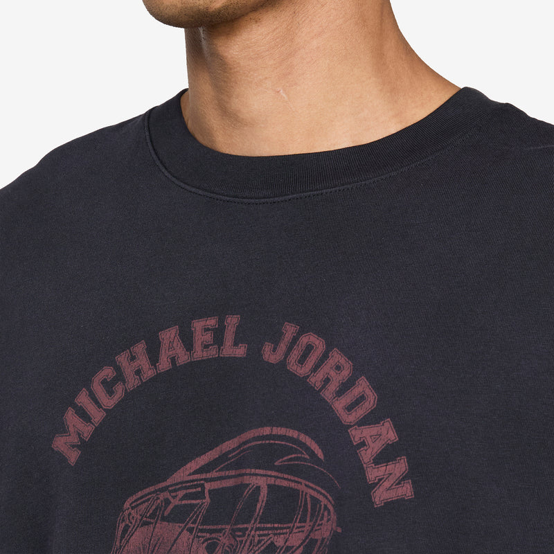 M J Camp Crop Tee Black | Varsity Red Tees