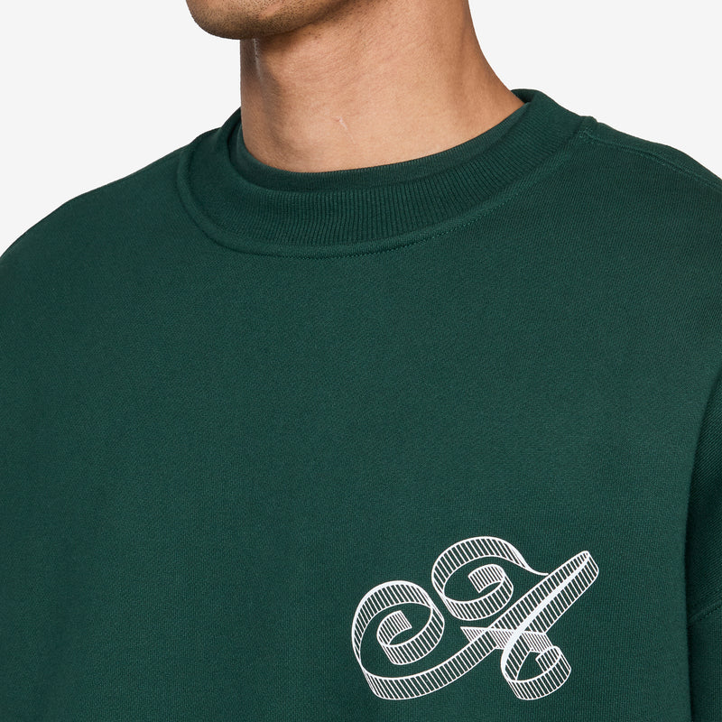 Script Crew Neck Green Jumpers