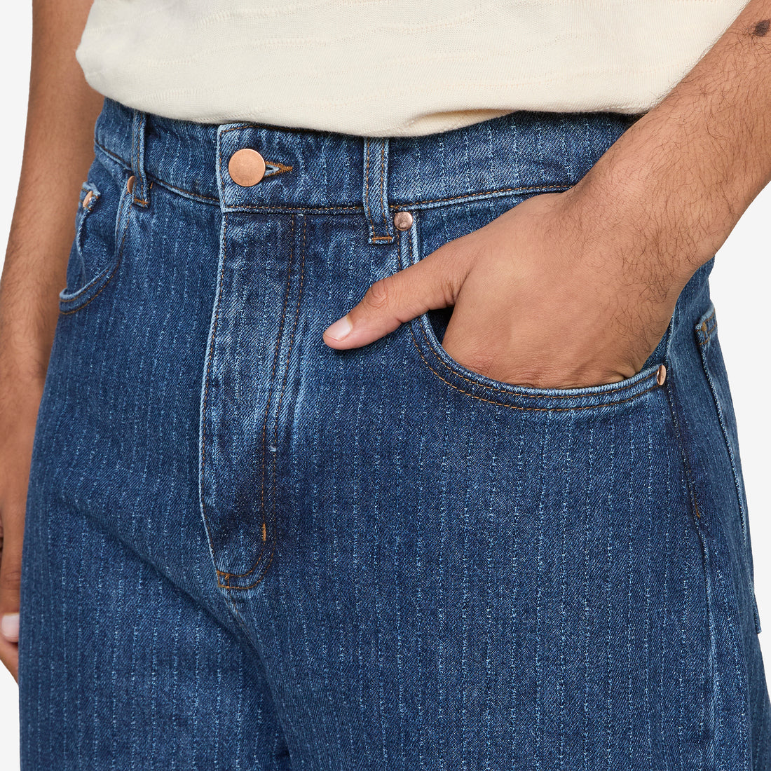 Terek Jeans Ribbed Blue Denim Pants