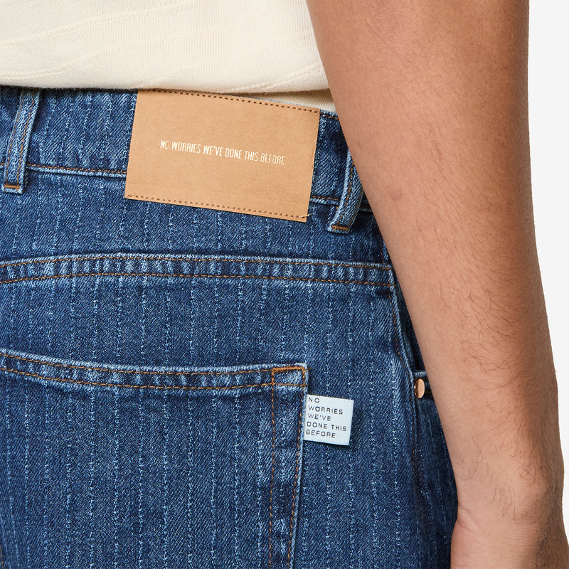 Terek Jeans Ribbed Blue Denim Pants