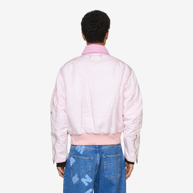 Moleskin Collar Bomber Pastel Pink Jackets