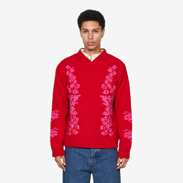 Khivs Pullover Peony | Red Front