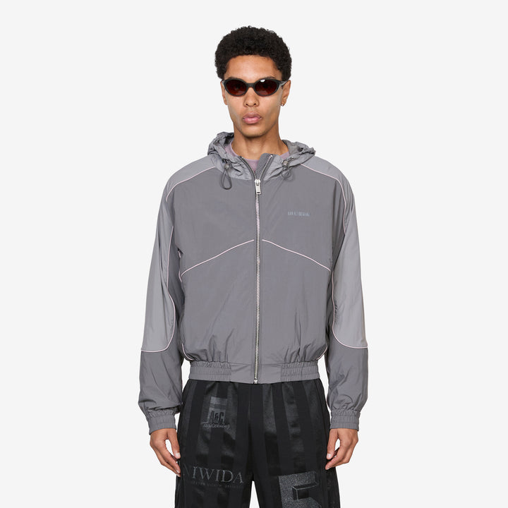 Detailed Track Jacket Dark Grey Front
