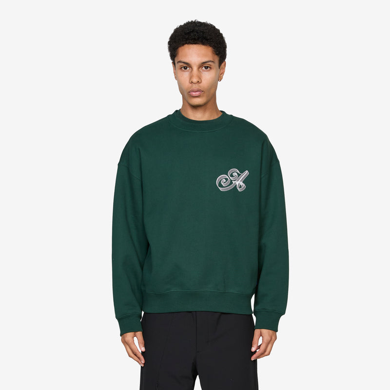 Script Crew Neck Green Jumpers