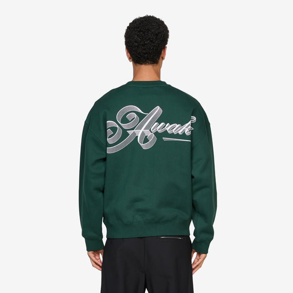 Script Crew Neck Green Jumpers
