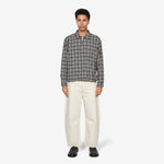 Quarter Zip Shirt Coffee Textured Plaid