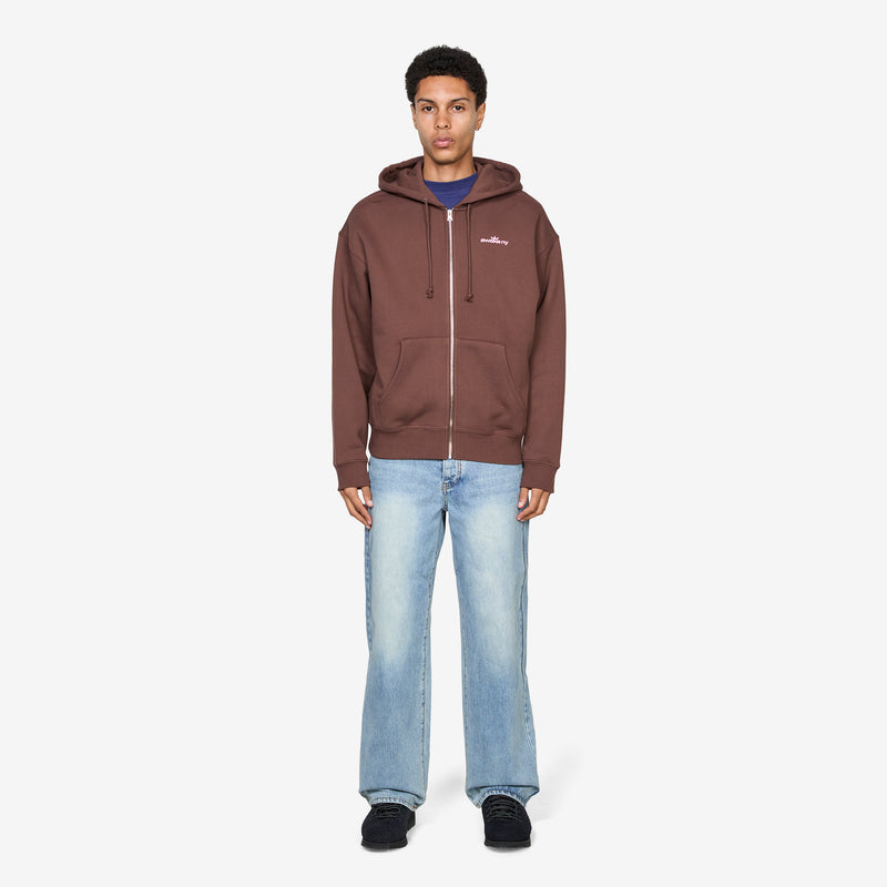 Crown Logo Full-Zip Hoodie Brown Jumpers