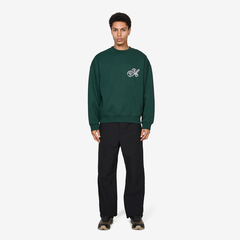 Script Crew Neck Green Jumpers