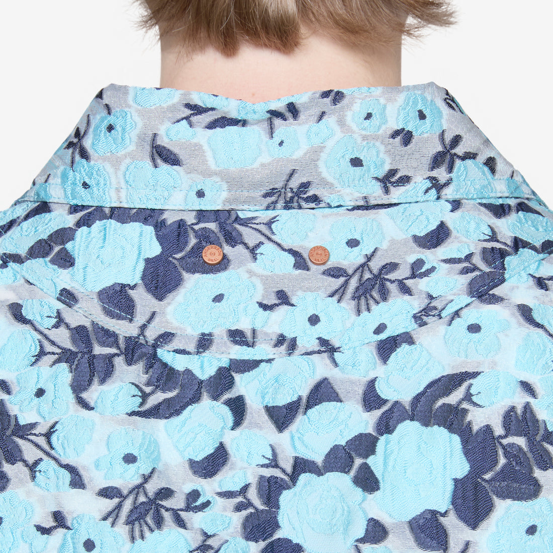 Fabrian Flower Zip-Up Jacket Sky Blue Jackets