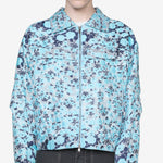 Fabrian Flower Zip-Up Jacket Sky Blue
