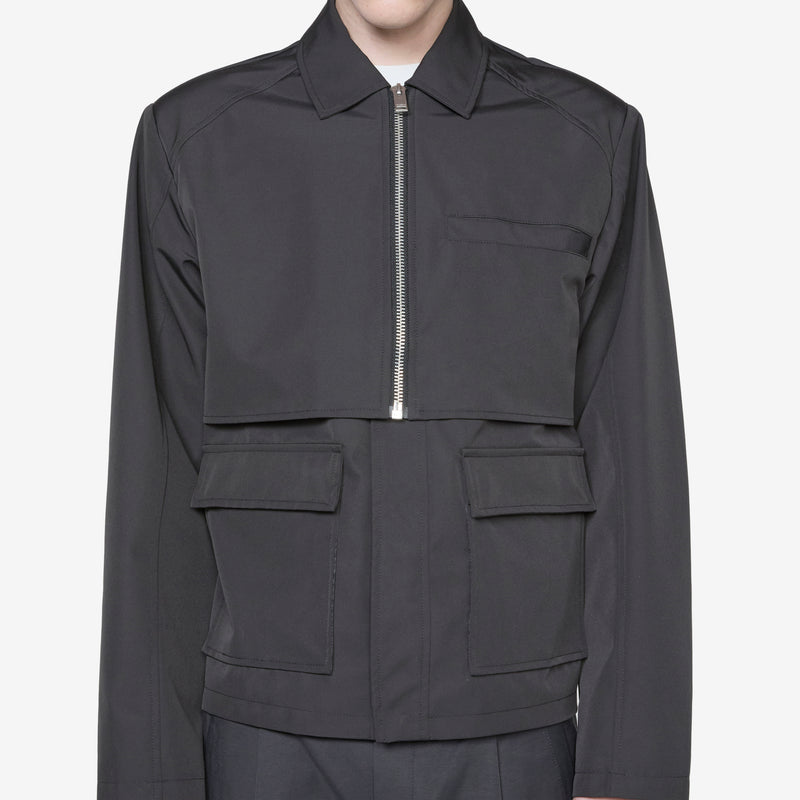 Layered Boxy Jacket Black Jackets