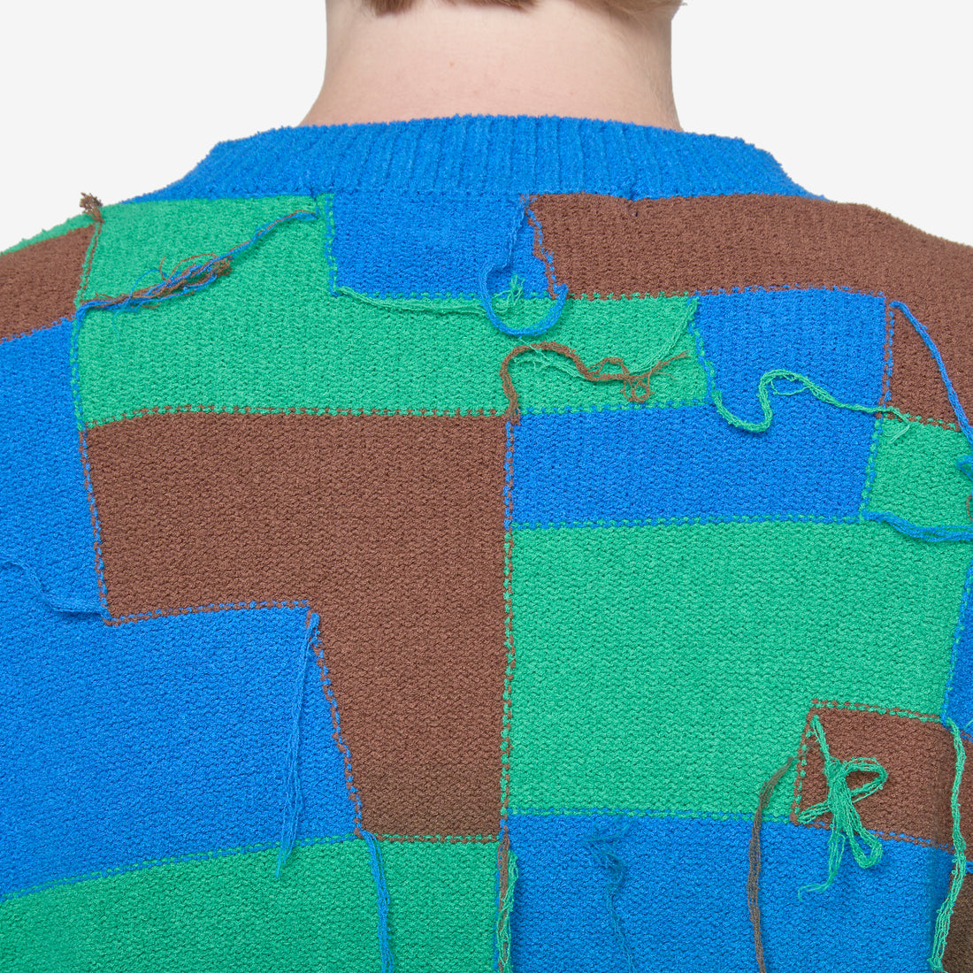 Fisherman Intarsia Crewneck Sweater Green Jumpers