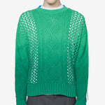 Fisherman Intarsia Crewneck Sweater Green