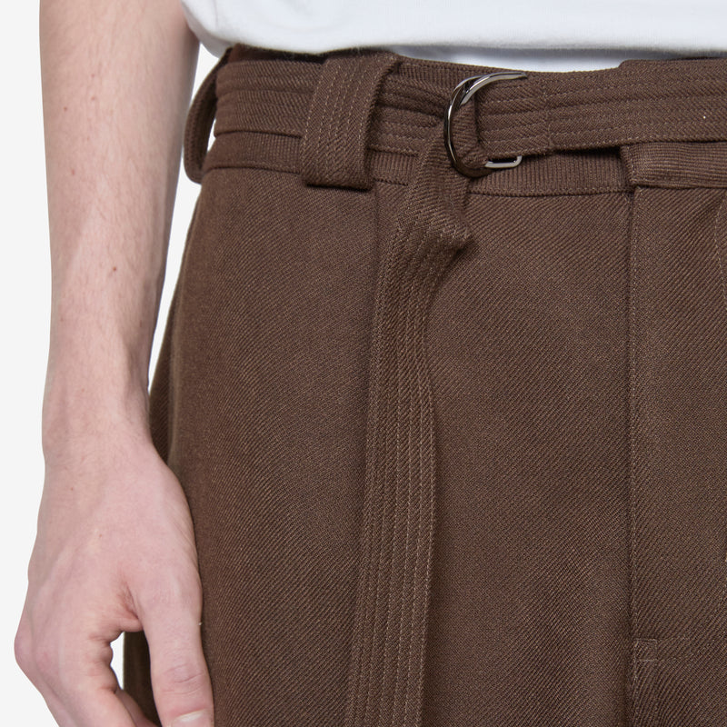 Pleated Suit Short Brown