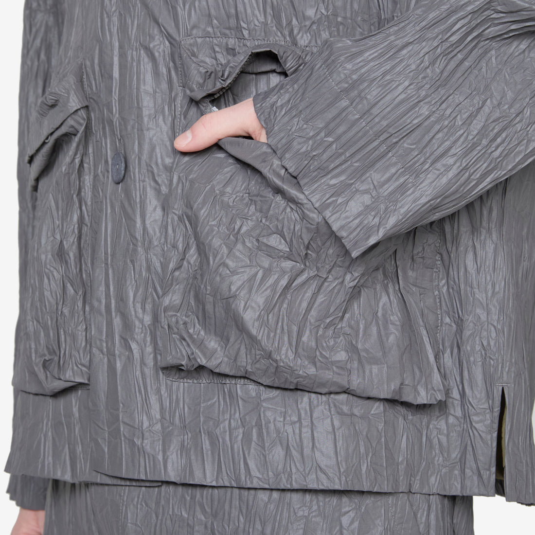 Crinkle Blazer Graphite Jackets