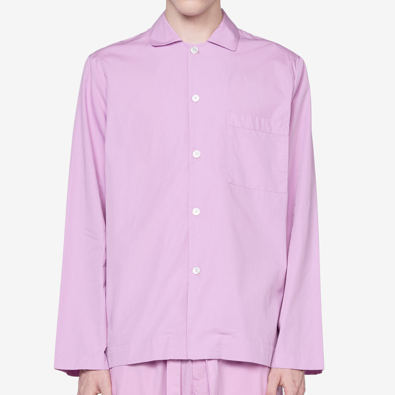 Cotton Poplin Pyjama Shirt Purple Pink