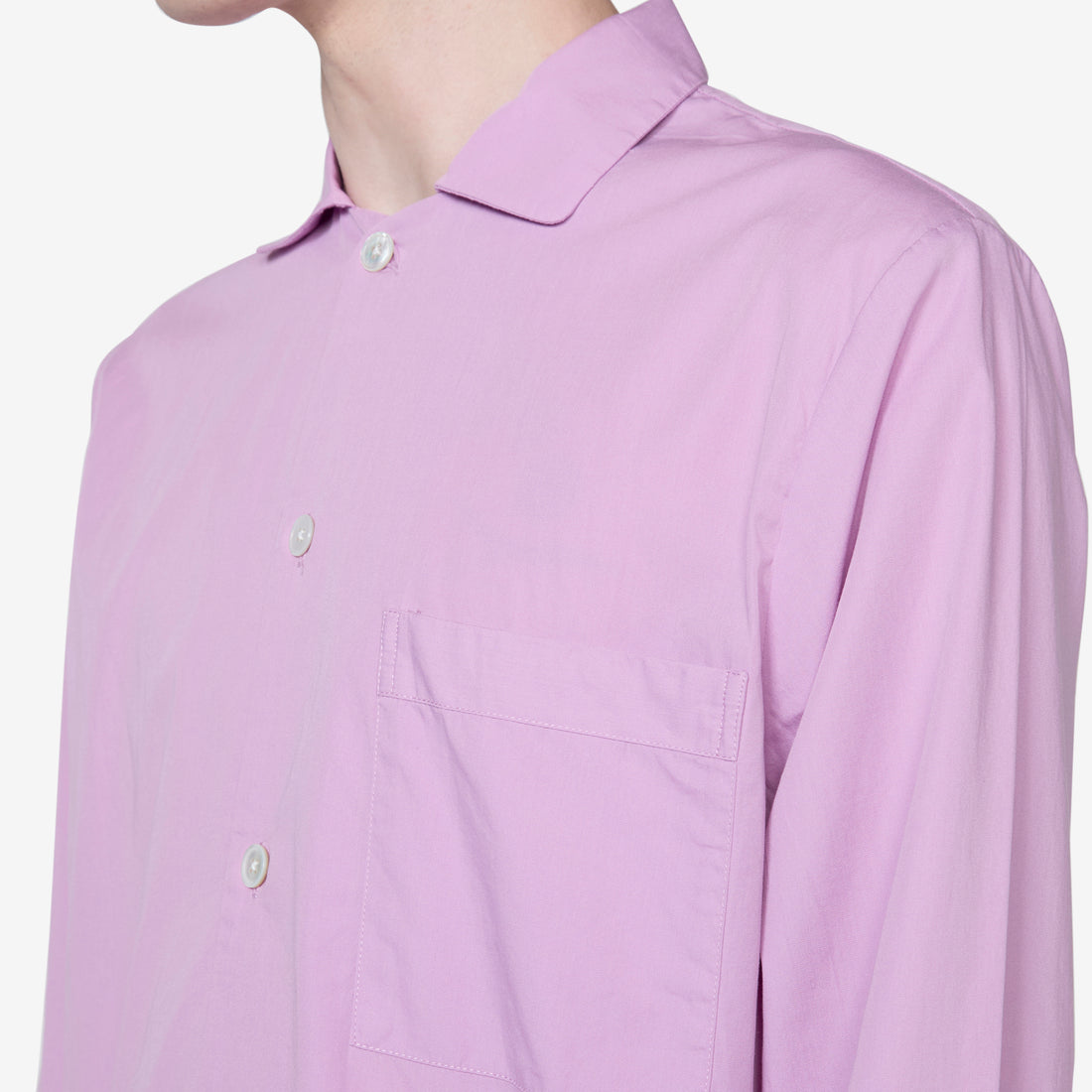 Cotton Poplin Pyjama Shirt Purple Pink Shirts