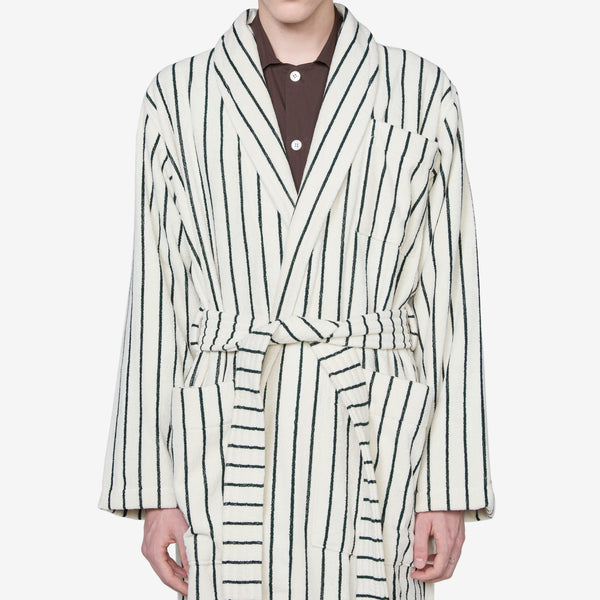 Classic Bathrobe Racing Green Stripes