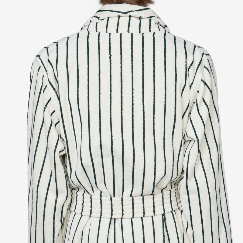 Classic Bathrobe Racing Green Stripes