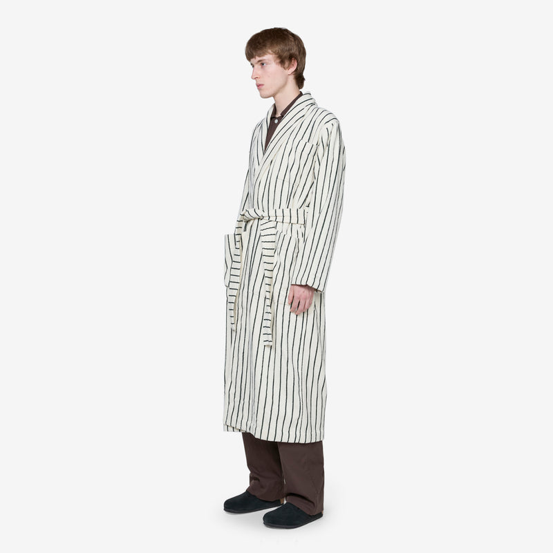 Classic Bathrobe Racing Green Stripes