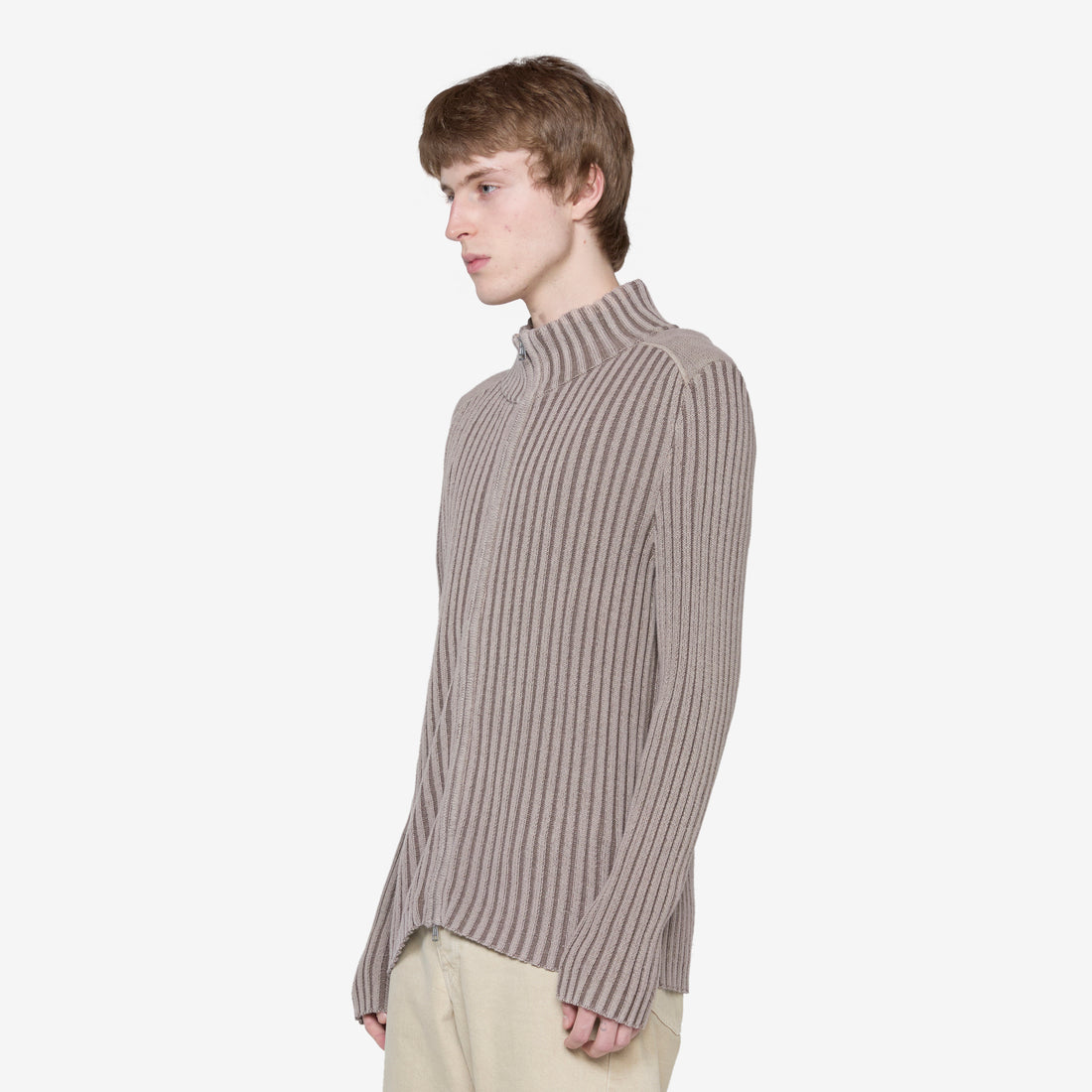 Classic Zip Cardigan Pink Cast Cotton Cash Jackets