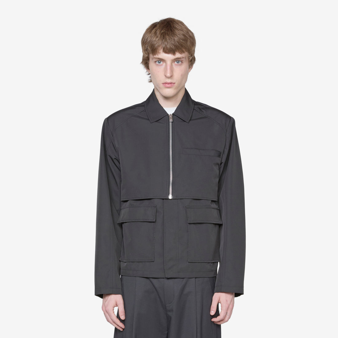 Layered Boxy Jacket Black Jackets