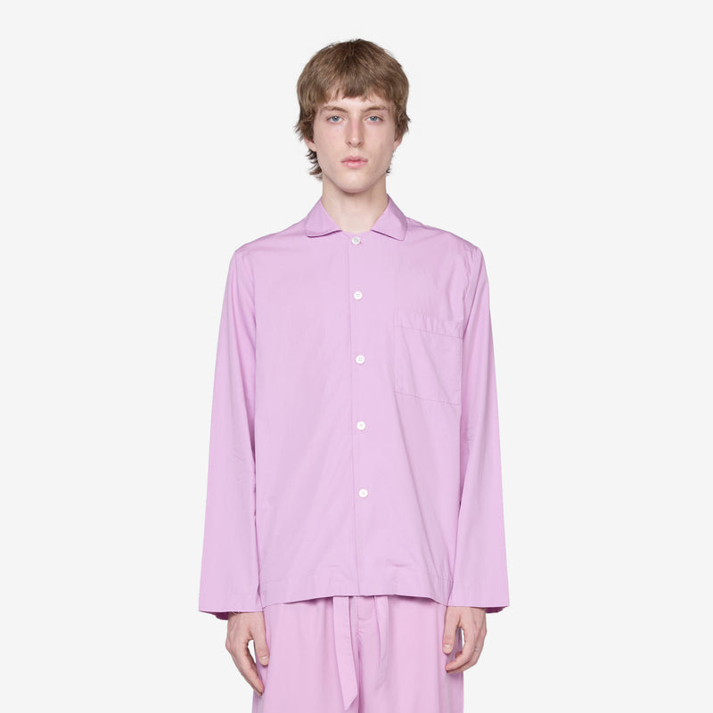 Cotton Poplin Pyjama Shirt Purple Pink Shirts