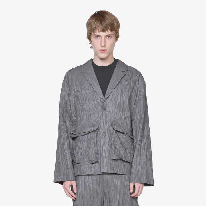 Crinkle Blazer Graphite Front