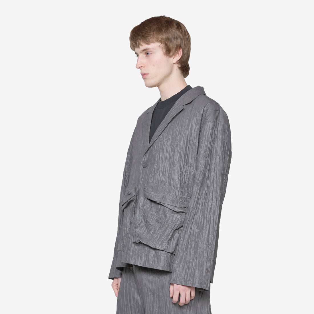 Crinkle Blazer Graphite Jackets