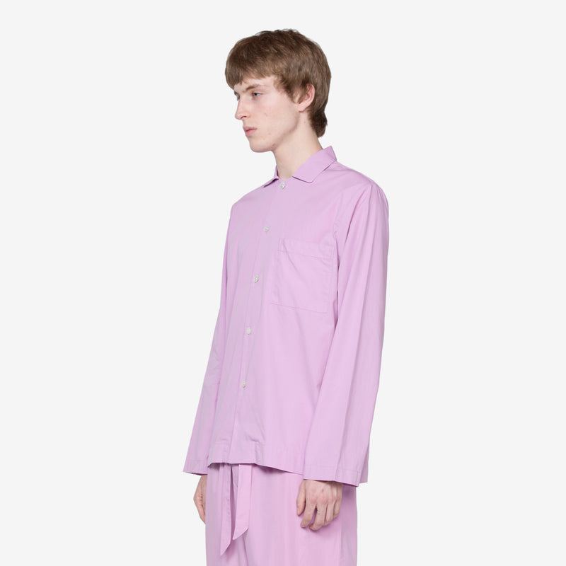 Cotton Poplin Pyjama Shirt Purple Pink Shirts