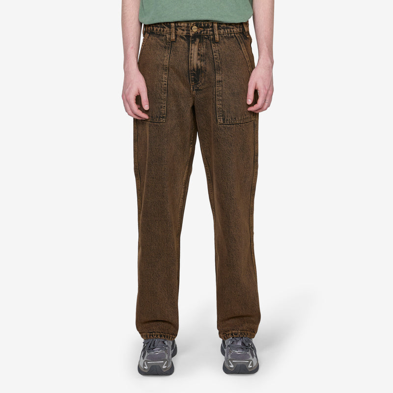 Breakdown Denim Jeans Acid Wash Brown Pants