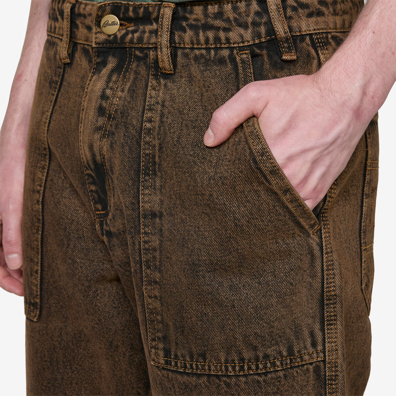 Breakdown Denim Jeans Acid Wash Brown Pants