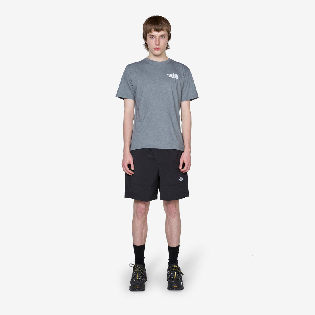 Short Sleeve Box NSE T-Shirt TNF Medium Grey Heather | TNF Blue Tees