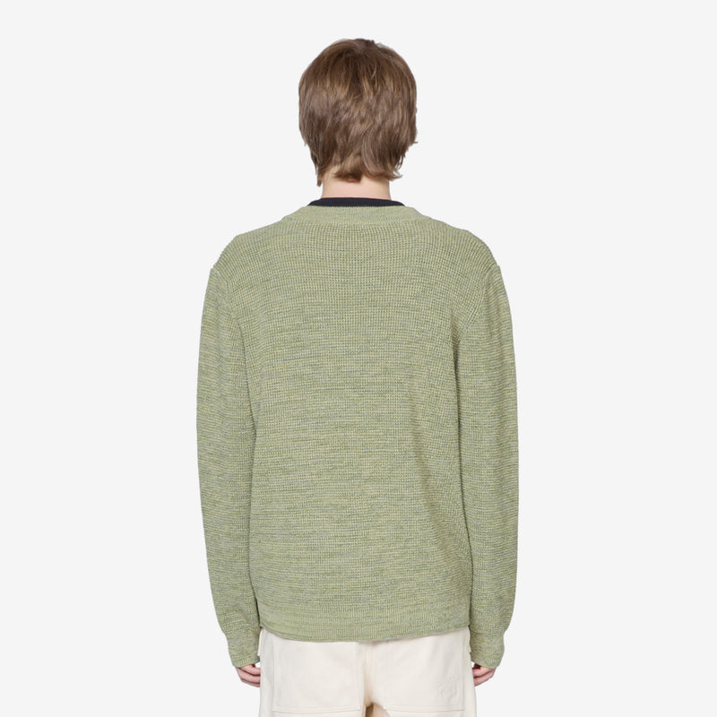 Maison Kitsuné Handwriting Comfort Cardigan Khaki Green Melange Jumpers