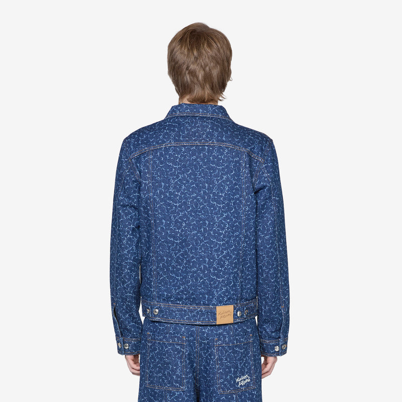 Straight Denim Jacket Laser Print Jackets