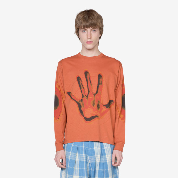 Gentle Longsleeve T-Shirt Burnt Orange Hand